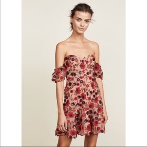For Love & Lemons Amelia Off the Shoulder Dress S